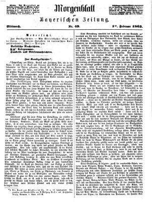 Bayerische Zeitung. Mittag-Ausgabe (Süddeutsche Presse) Mittwoch 18. Februar 1863