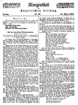 Bayerische Zeitung. Mittag-Ausgabe (Süddeutsche Presse) Freitag 13. März 1863