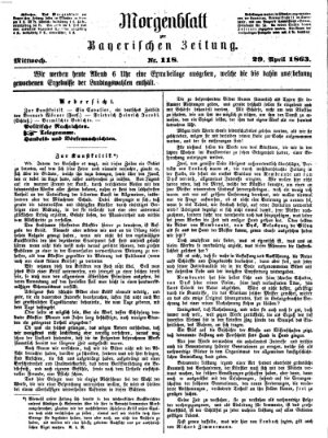 Bayerische Zeitung. Mittag-Ausgabe (Süddeutsche Presse) Mittwoch 29. April 1863