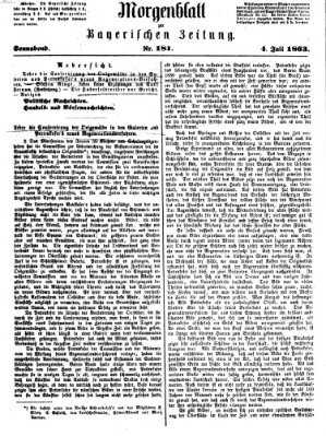 Bayerische Zeitung. Mittag-Ausgabe (Süddeutsche Presse) Samstag 4. Juli 1863