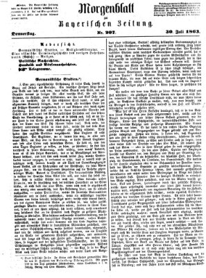 Bayerische Zeitung. Mittag-Ausgabe (Süddeutsche Presse) Donnerstag 30. Juli 1863