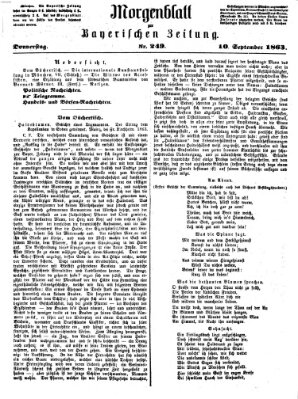 Bayerische Zeitung. Mittag-Ausgabe (Süddeutsche Presse) Donnerstag 10. September 1863