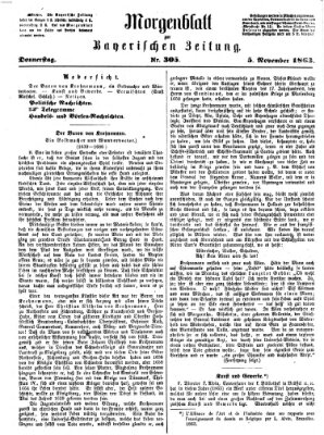 Bayerische Zeitung. Mittag-Ausgabe (Süddeutsche Presse) Donnerstag 5. November 1863