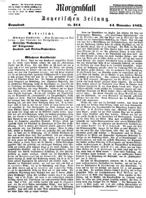 Bayerische Zeitung. Mittag-Ausgabe (Süddeutsche Presse) Samstag 14. November 1863