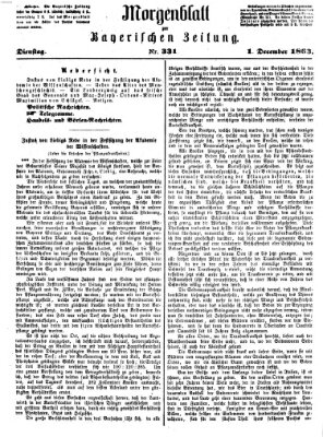 Bayerische Zeitung. Mittag-Ausgabe (Süddeutsche Presse) Dienstag 1. Dezember 1863