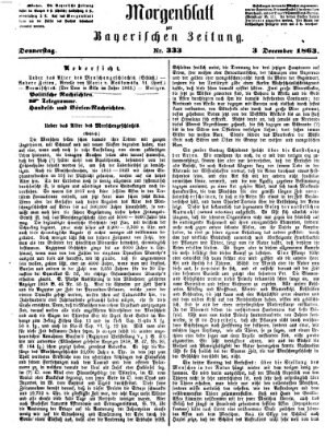 Bayerische Zeitung. Mittag-Ausgabe (Süddeutsche Presse) Donnerstag 3. Dezember 1863