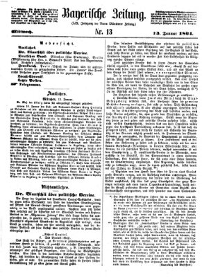 Bayerische Zeitung. Mittag-Ausgabe (Süddeutsche Presse) Mittwoch 13. Januar 1864