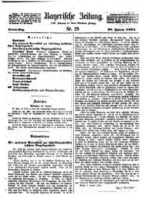 Bayerische Zeitung. Mittag-Ausgabe (Süddeutsche Presse) Donnerstag 28. Januar 1864