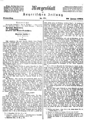 Bayerische Zeitung. Mittag-Ausgabe (Süddeutsche Presse) Donnerstag 28. Januar 1864