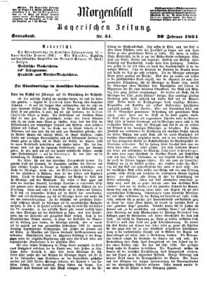 Bayerische Zeitung. Mittag-Ausgabe (Süddeutsche Presse) Samstag 20. Februar 1864