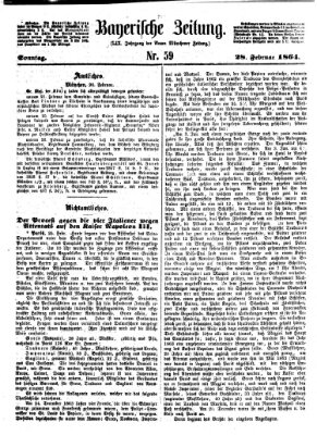 Bayerische Zeitung. Mittag-Ausgabe (Süddeutsche Presse) Sonntag 28. Februar 1864