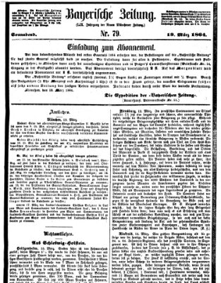 Bayerische Zeitung. Mittag-Ausgabe (Süddeutsche Presse) Samstag 19. März 1864