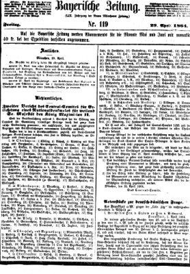 Bayerische Zeitung. Mittag-Ausgabe (Süddeutsche Presse) Freitag 29. April 1864