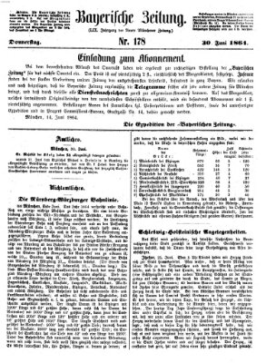 Bayerische Zeitung. Mittag-Ausgabe (Süddeutsche Presse) Donnerstag 30. Juni 1864