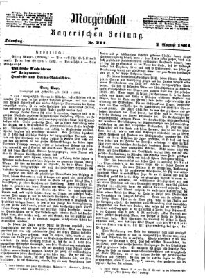 Bayerische Zeitung. Mittag-Ausgabe (Süddeutsche Presse) Dienstag 2. August 1864