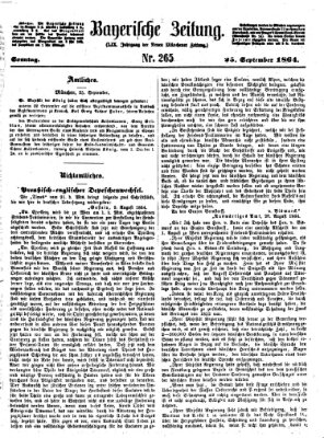 Bayerische Zeitung. Mittag-Ausgabe (Süddeutsche Presse) Sonntag 25. September 1864