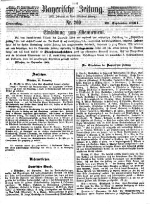 Bayerische Zeitung. Mittag-Ausgabe (Süddeutsche Presse) Donnerstag 29. September 1864