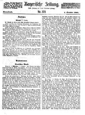 Bayerische Zeitung. Mittag-Ausgabe (Süddeutsche Presse) Samstag 1. Oktober 1864