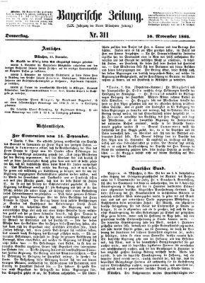 Bayerische Zeitung. Mittag-Ausgabe (Süddeutsche Presse) Donnerstag 10. November 1864