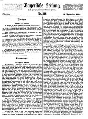 Bayerische Zeitung. Mittag-Ausgabe (Süddeutsche Presse) Dienstag 15. November 1864