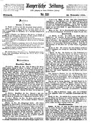 Bayerische Zeitung. Mittag-Ausgabe (Süddeutsche Presse) Mittwoch 30. November 1864