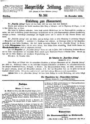 Bayerische Zeitung. Mittag-Ausgabe (Süddeutsche Presse) Dienstag 13. Dezember 1864