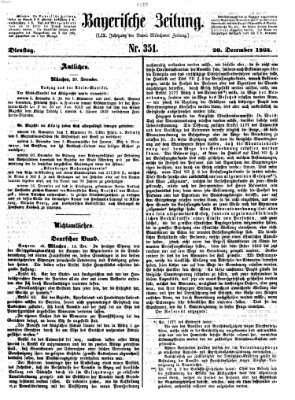 Bayerische Zeitung. Mittag-Ausgabe (Süddeutsche Presse) Dienstag 20. Dezember 1864