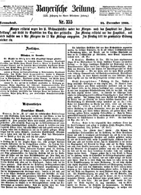 Bayerische Zeitung. Mittag-Ausgabe (Süddeutsche Presse) Samstag 24. Dezember 1864