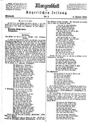 Bayerische Zeitung. Mittag-Ausgabe (Süddeutsche Presse) Mittwoch 4. Januar 1865