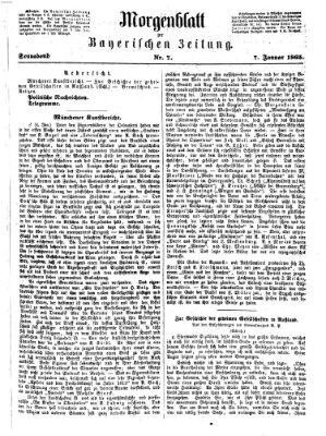 Bayerische Zeitung. Mittag-Ausgabe (Süddeutsche Presse) Samstag 7. Januar 1865