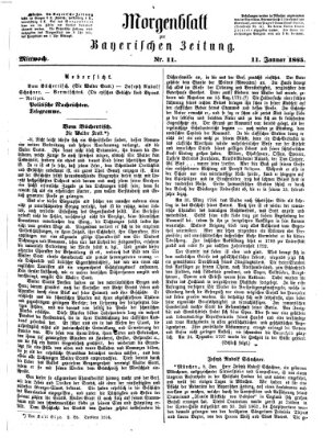 Bayerische Zeitung. Mittag-Ausgabe (Süddeutsche Presse) Mittwoch 11. Januar 1865