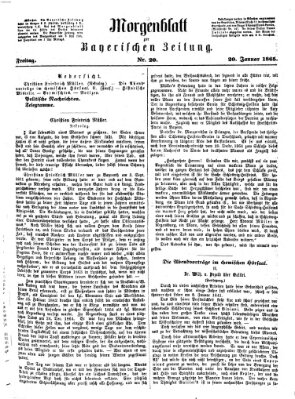 Bayerische Zeitung. Mittag-Ausgabe (Süddeutsche Presse) Freitag 20. Januar 1865