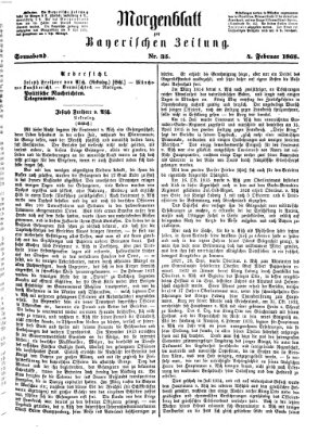 Bayerische Zeitung. Mittag-Ausgabe (Süddeutsche Presse) Samstag 4. Februar 1865