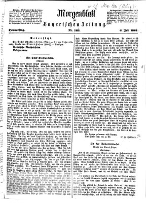 Bayerische Zeitung. Mittag-Ausgabe (Süddeutsche Presse) Donnerstag 6. Juli 1865