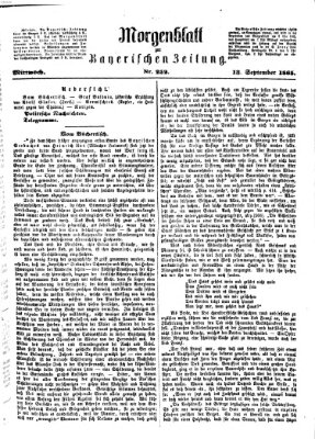 Bayerische Zeitung. Mittag-Ausgabe (Süddeutsche Presse) Mittwoch 13. September 1865