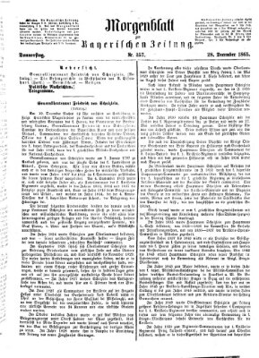 Bayerische Zeitung. Mittag-Ausgabe (Süddeutsche Presse) Donnerstag 28. Dezember 1865