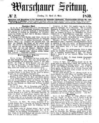 Warschauer Zeitung Dienstag 3. Mai 1859