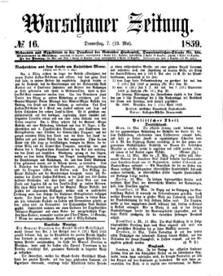 Warschauer Zeitung Donnerstag 19. Mai 1859