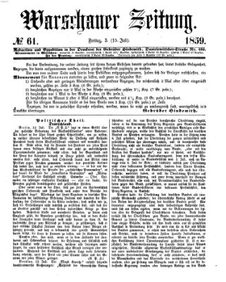 Warschauer Zeitung Freitag 15. Juli 1859