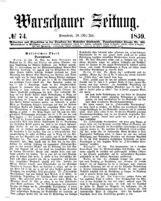 Warschauer Zeitung Samstag 30. Juli 1859