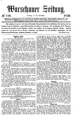 Warschauer Zeitung Dienstag 13. September 1859