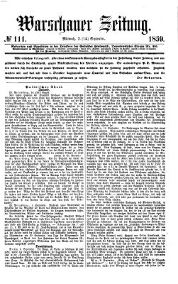 Warschauer Zeitung Mittwoch 14. September 1859