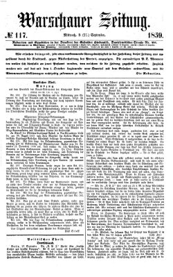 Warschauer Zeitung Mittwoch 21. September 1859