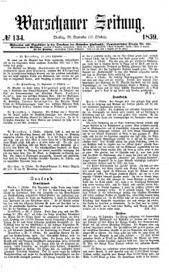 Warschauer Zeitung Dienstag 11. Oktober 1859