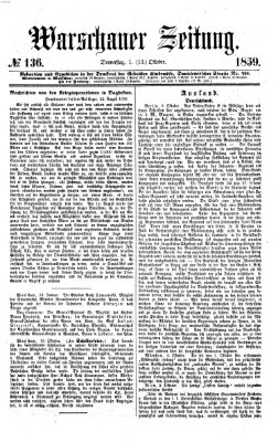 Warschauer Zeitung Donnerstag 13. Oktober 1859