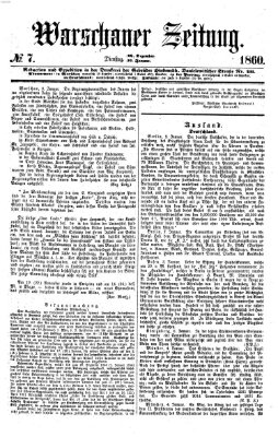 Warschauer Zeitung Dienstag 10. Januar 1860