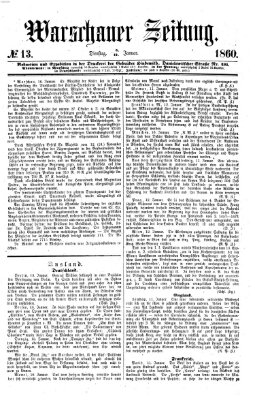 Warschauer Zeitung Dienstag 17. Januar 1860