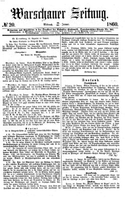 Warschauer Zeitung Mittwoch 25. Januar 1860