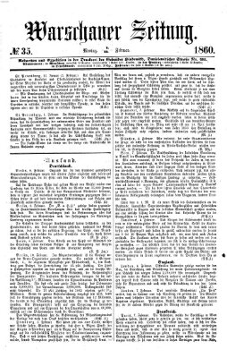 Warschauer Zeitung Montag 13. Februar 1860