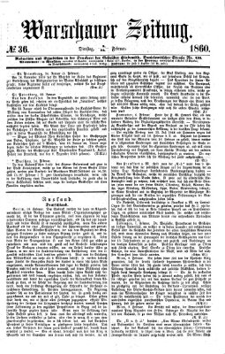 Warschauer Zeitung Dienstag 14. Februar 1860